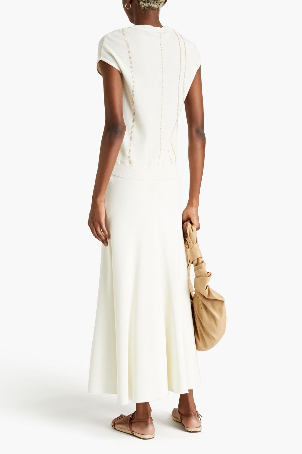 GENTRYPORTOFINO Embellished cotton and cashmere-blend top