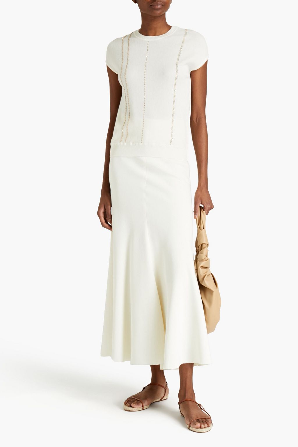 GENTRYPORTOFINO Embellished cotton and cashmere-blend top