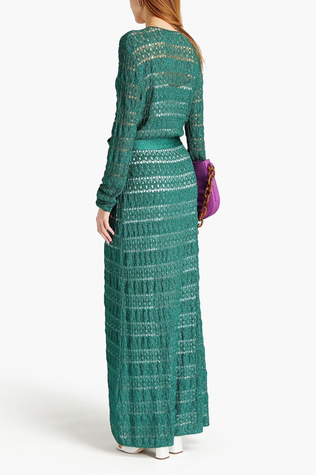 MISSONI Metallic crochet-knit cardigan