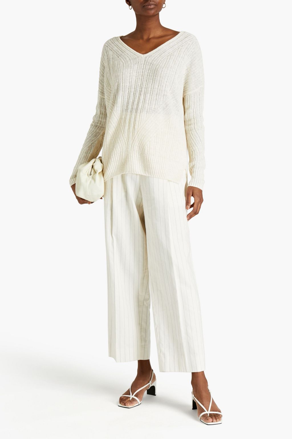 GENTRYPORTOFINO Ribbed linen and silk-blend sweater