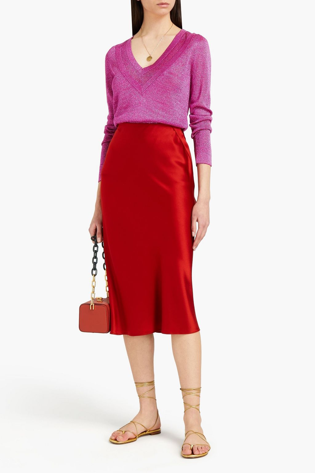 MISSONI Metallic crochet-knit sweater