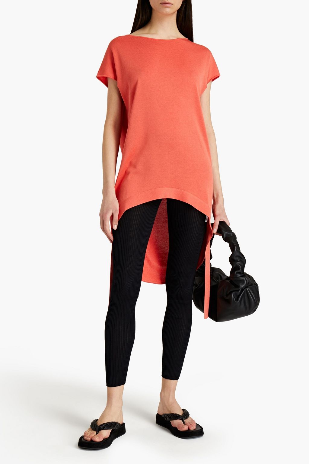 GENTRYPORTOFINO Ribbed silk-jersey leggings