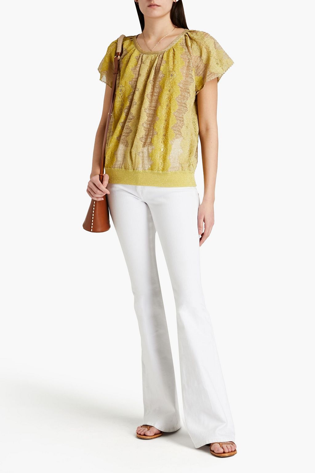 MISSONI Metallic crochet-knit top