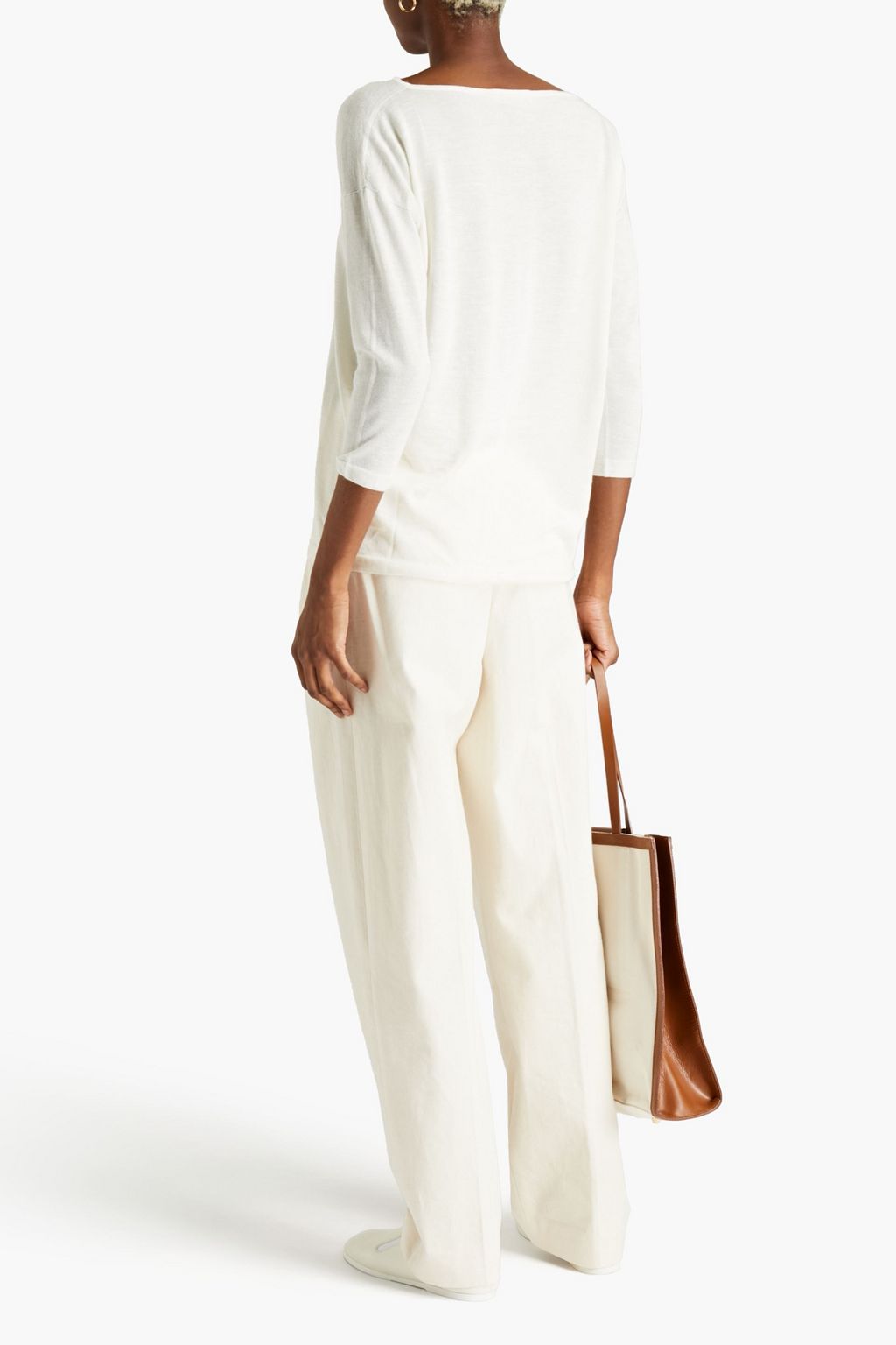 GENTRYPORTOFINO Silk, cashmere and linen-blend sweater