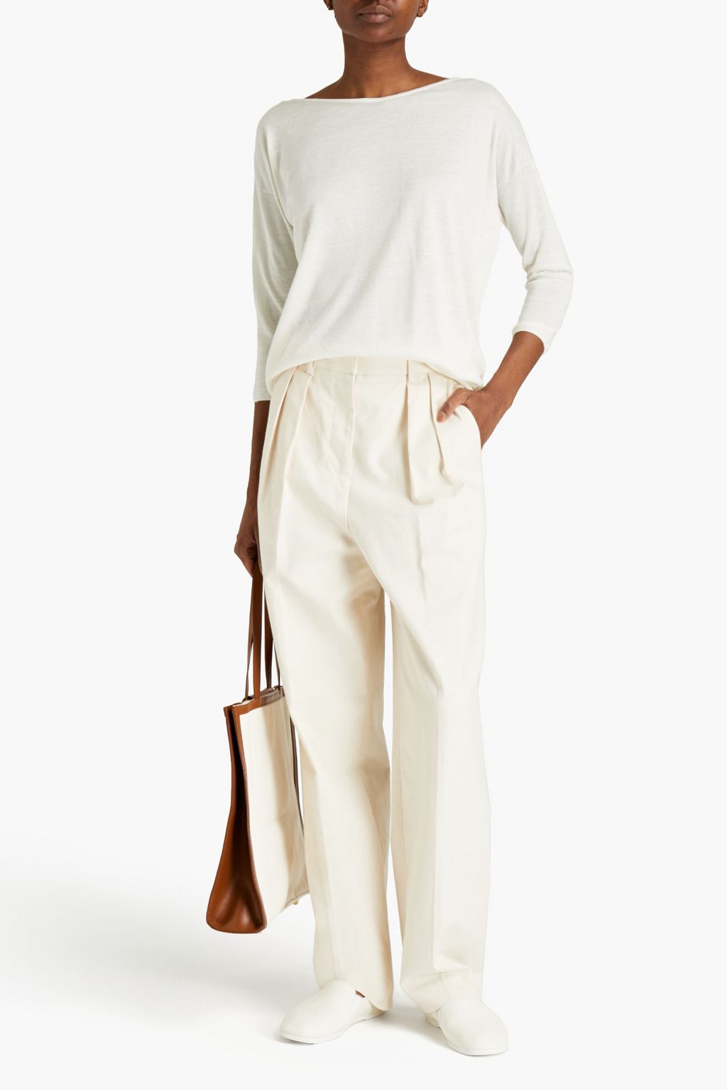 GENTRYPORTOFINO Silk, cashmere and linen-blend sweater