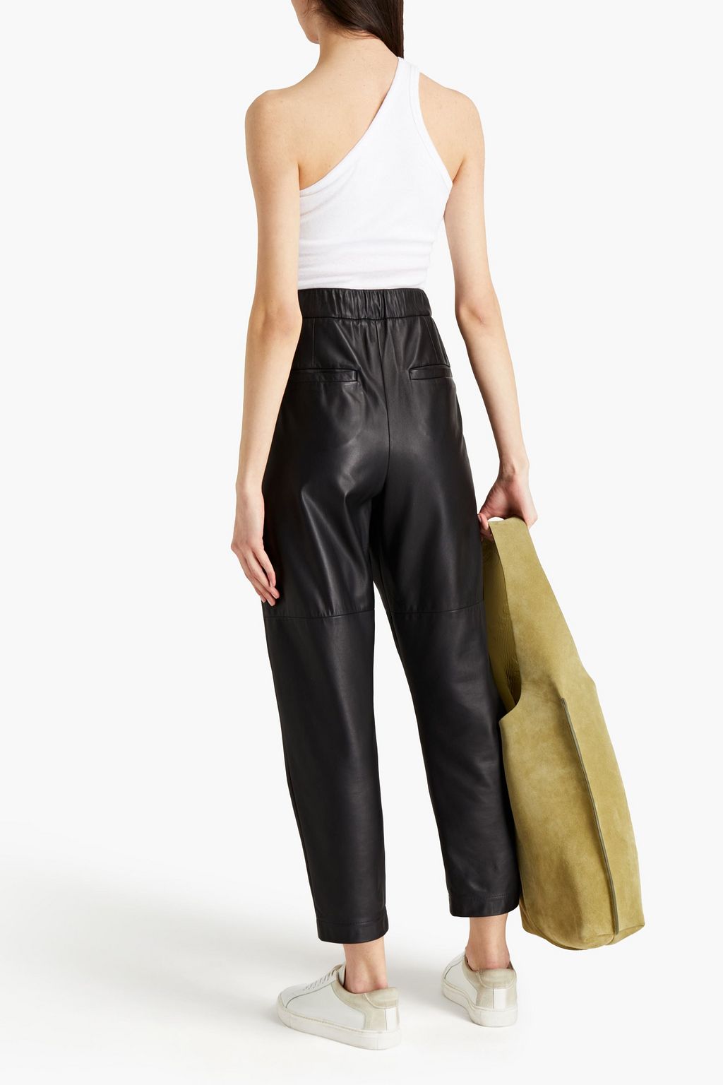 ENZA COSTA One-shoulder ribbed recycled cotton-jersey tank