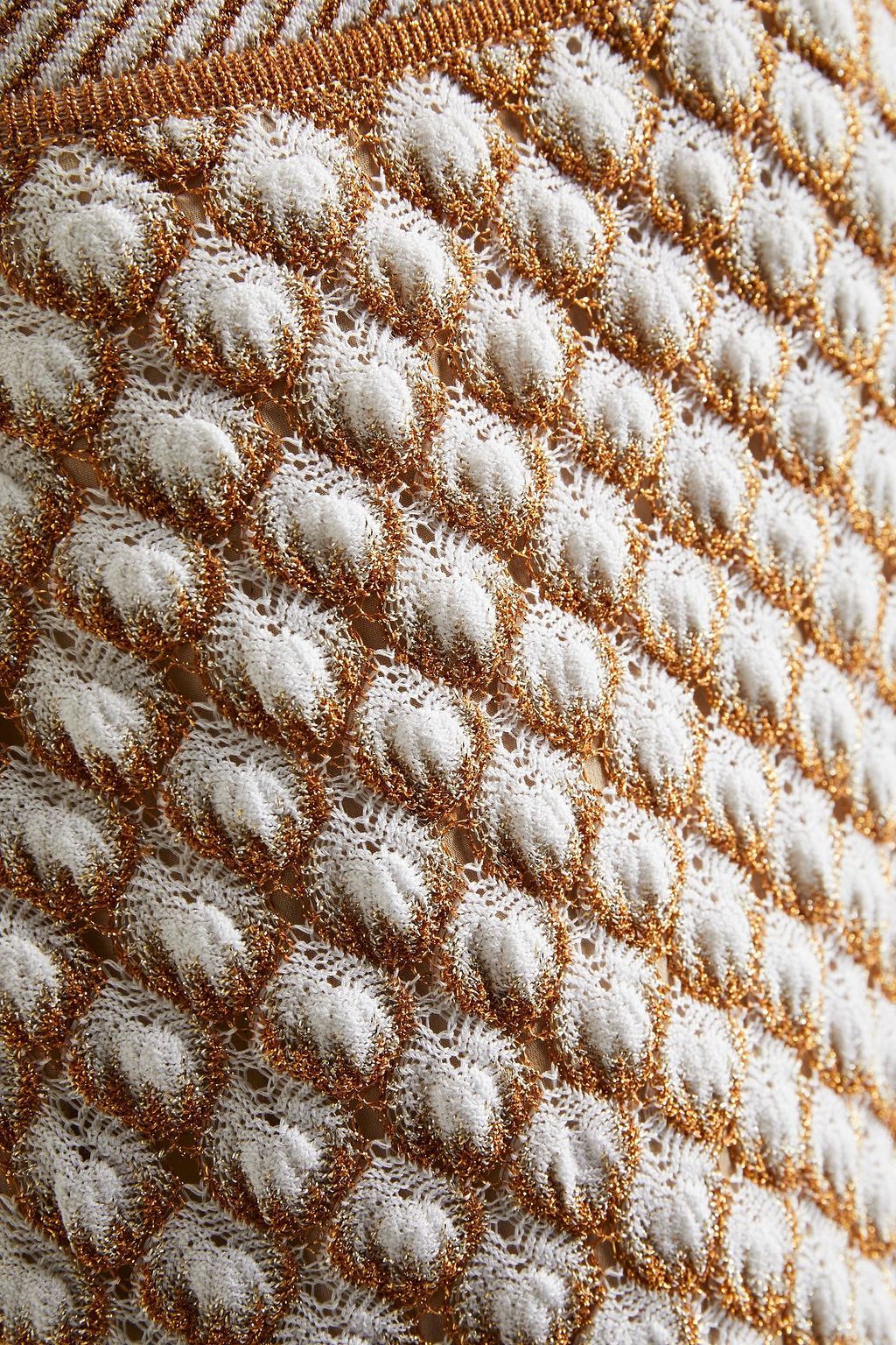 MISSONI Metallic crochet-knit cotton-blend tapered pants