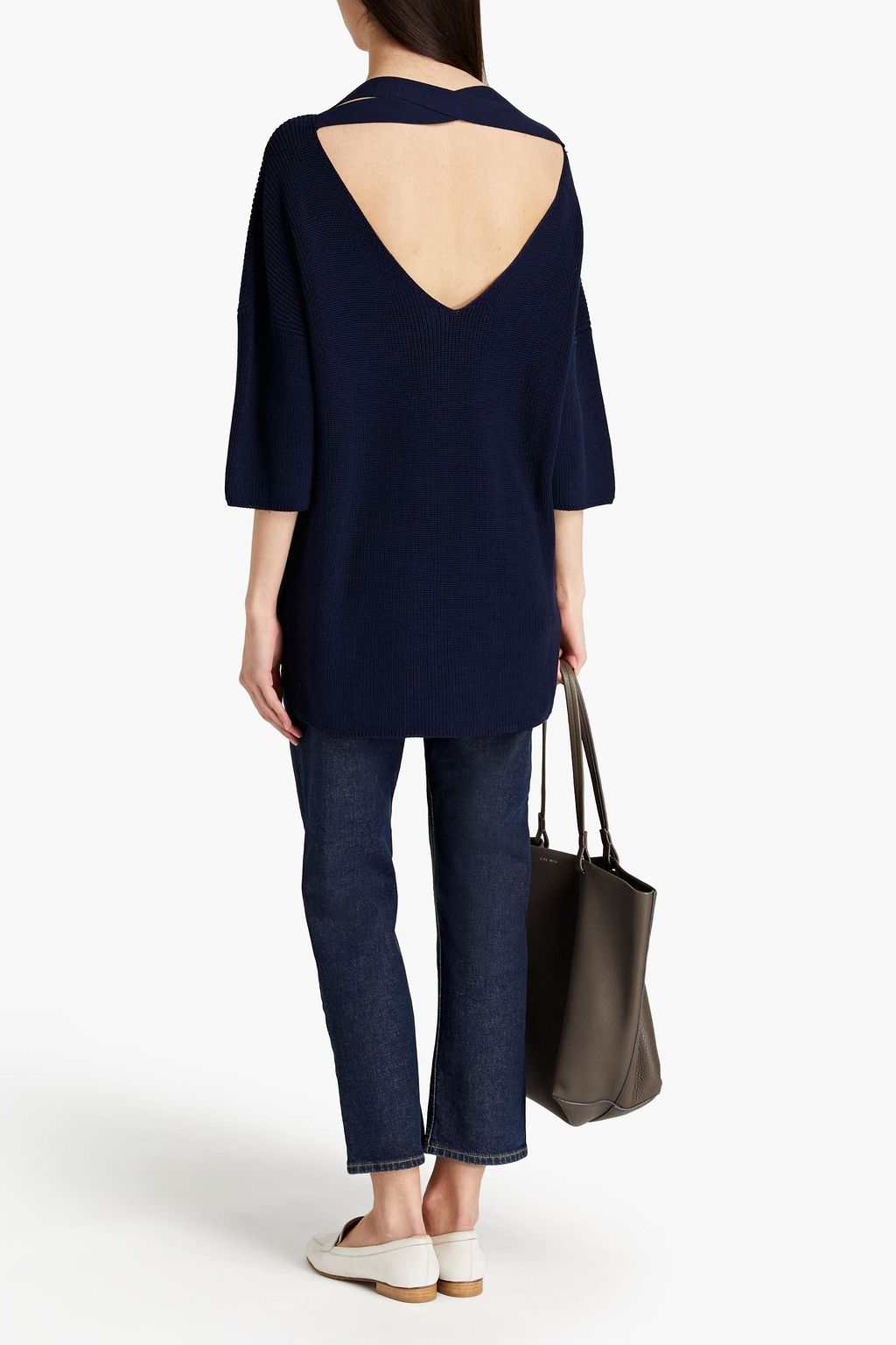 GENTRYPORTOFINO Cutout silk and cotton-blend sweater