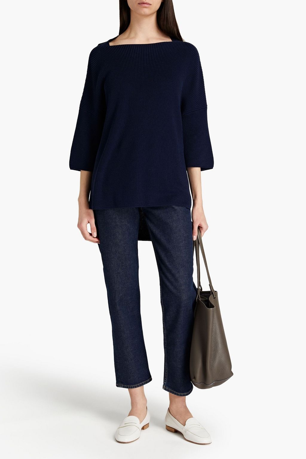 GENTRYPORTOFINO Cutout silk and cotton-blend sweater