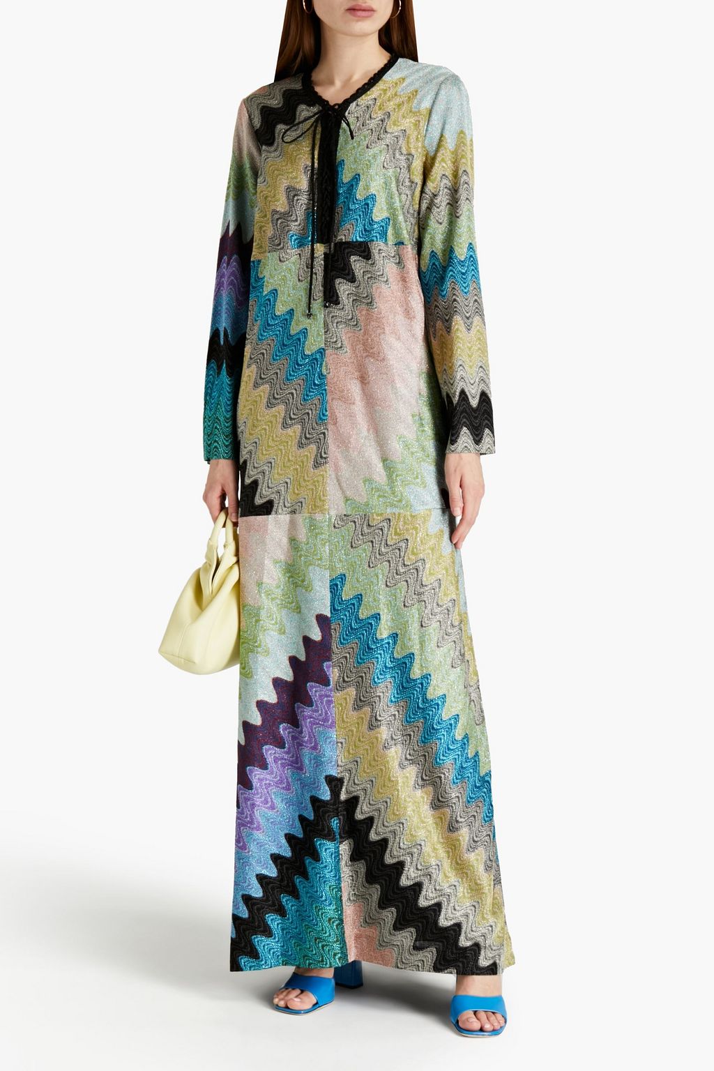MISSONI Metallic crochet-knit maxi dress