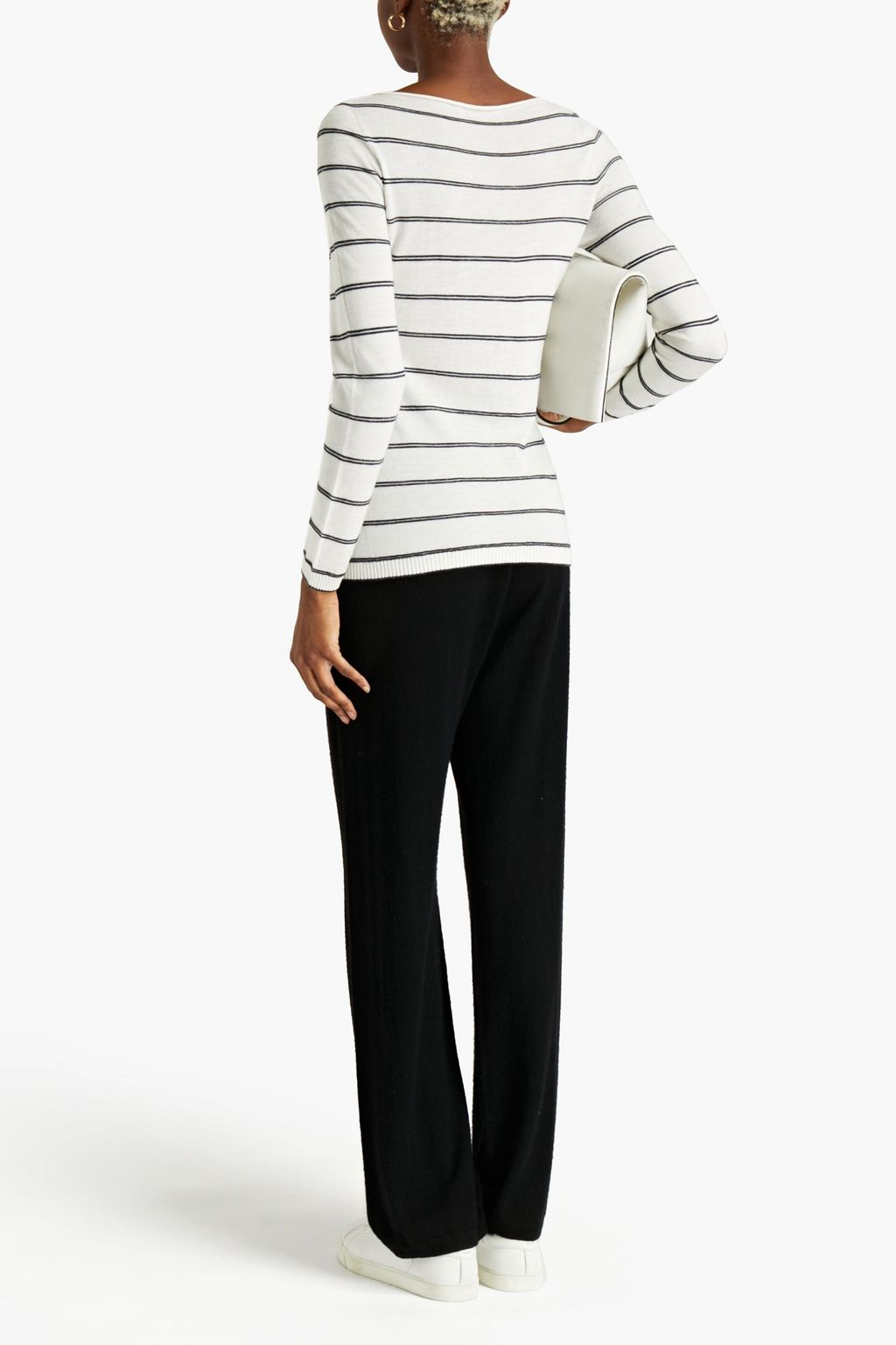 GENTRYPORTOFINO Striped silk, cashmere and linen-blend sweater