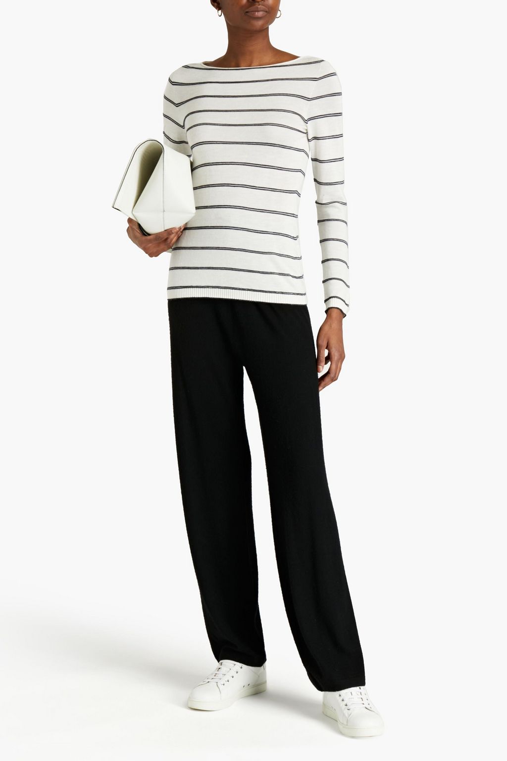 GENTRYPORTOFINO Striped silk, cashmere and linen-blend sweater