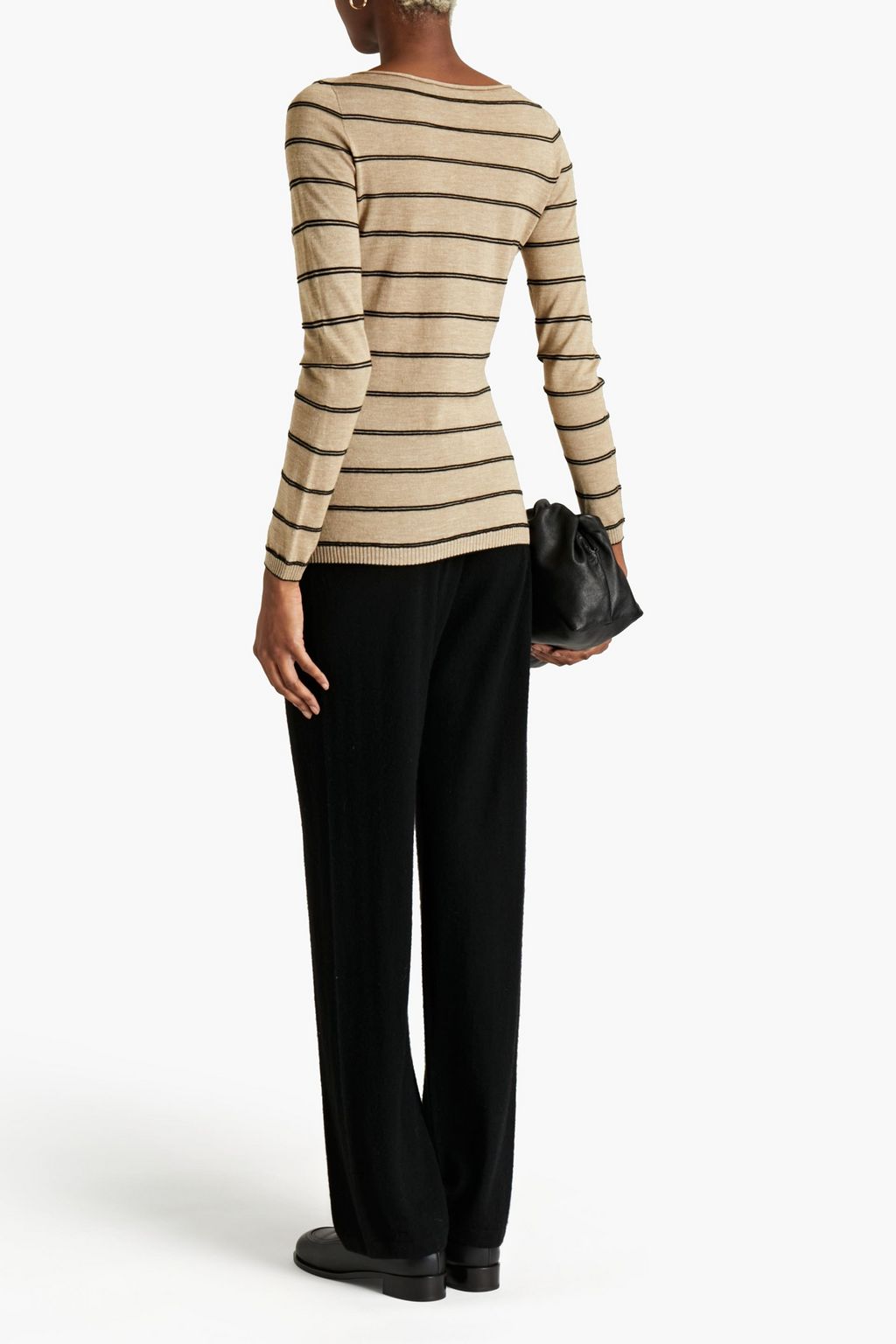 GENTRYPORTOFINO Striped silk, cashmere and linen-blend sweater
