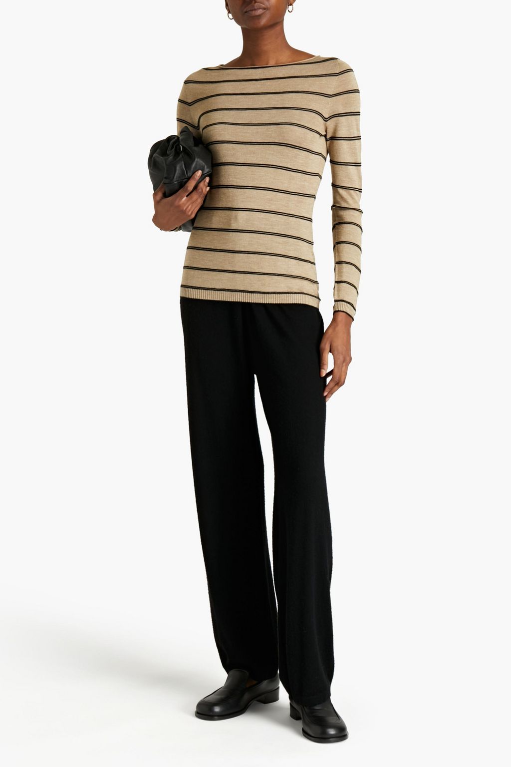 GENTRYPORTOFINO Striped silk, cashmere and linen-blend sweater