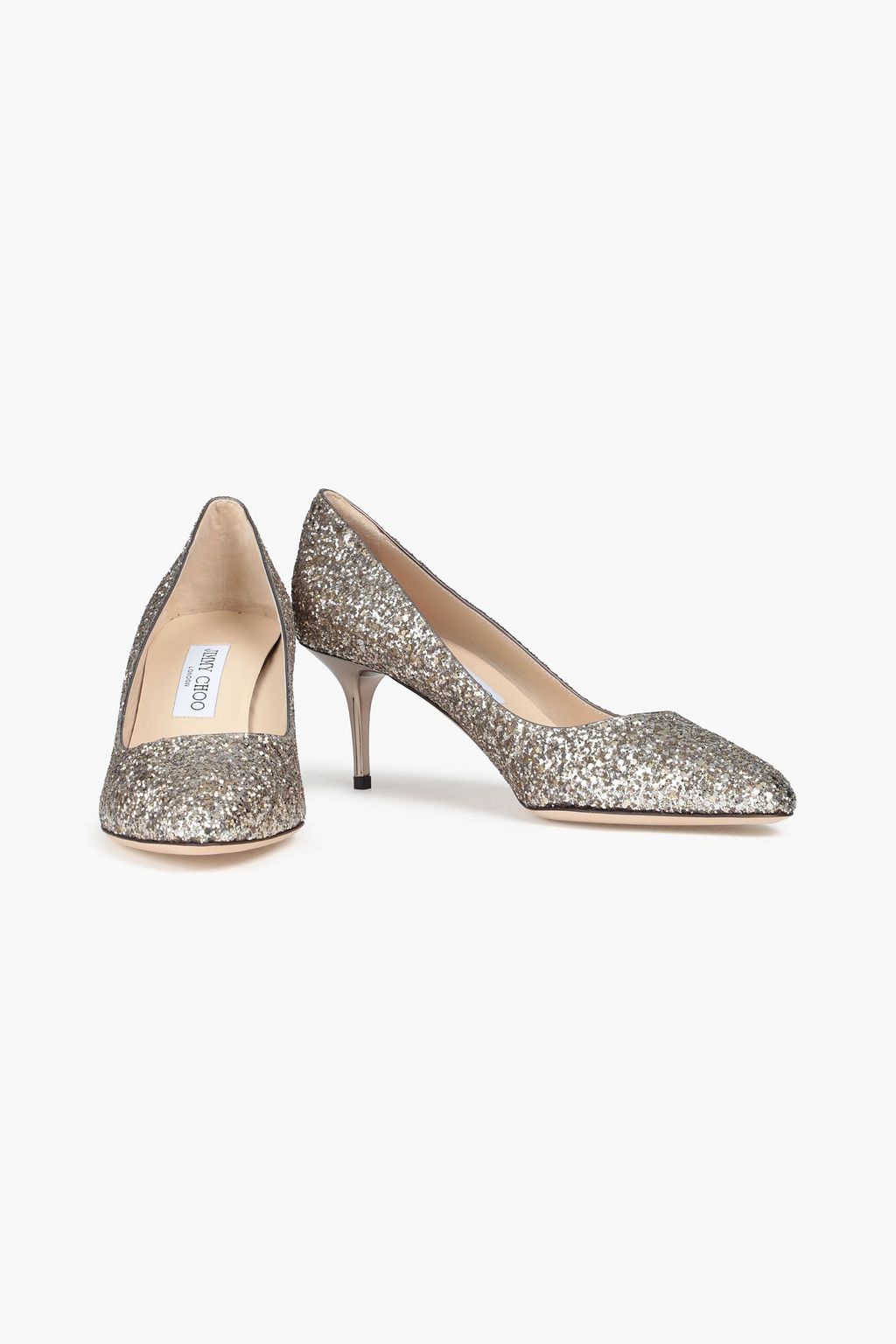 JIMMY CHOO Irena glittered woven pumps