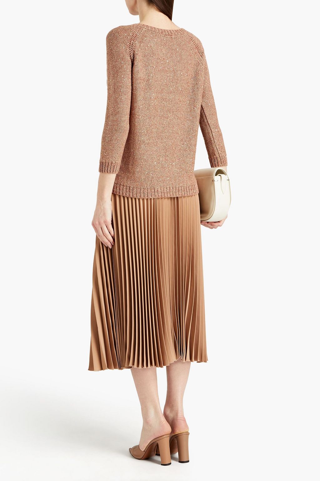 GENTRYPORTOFINO Sequin-embellished metallic linen-blend sweater