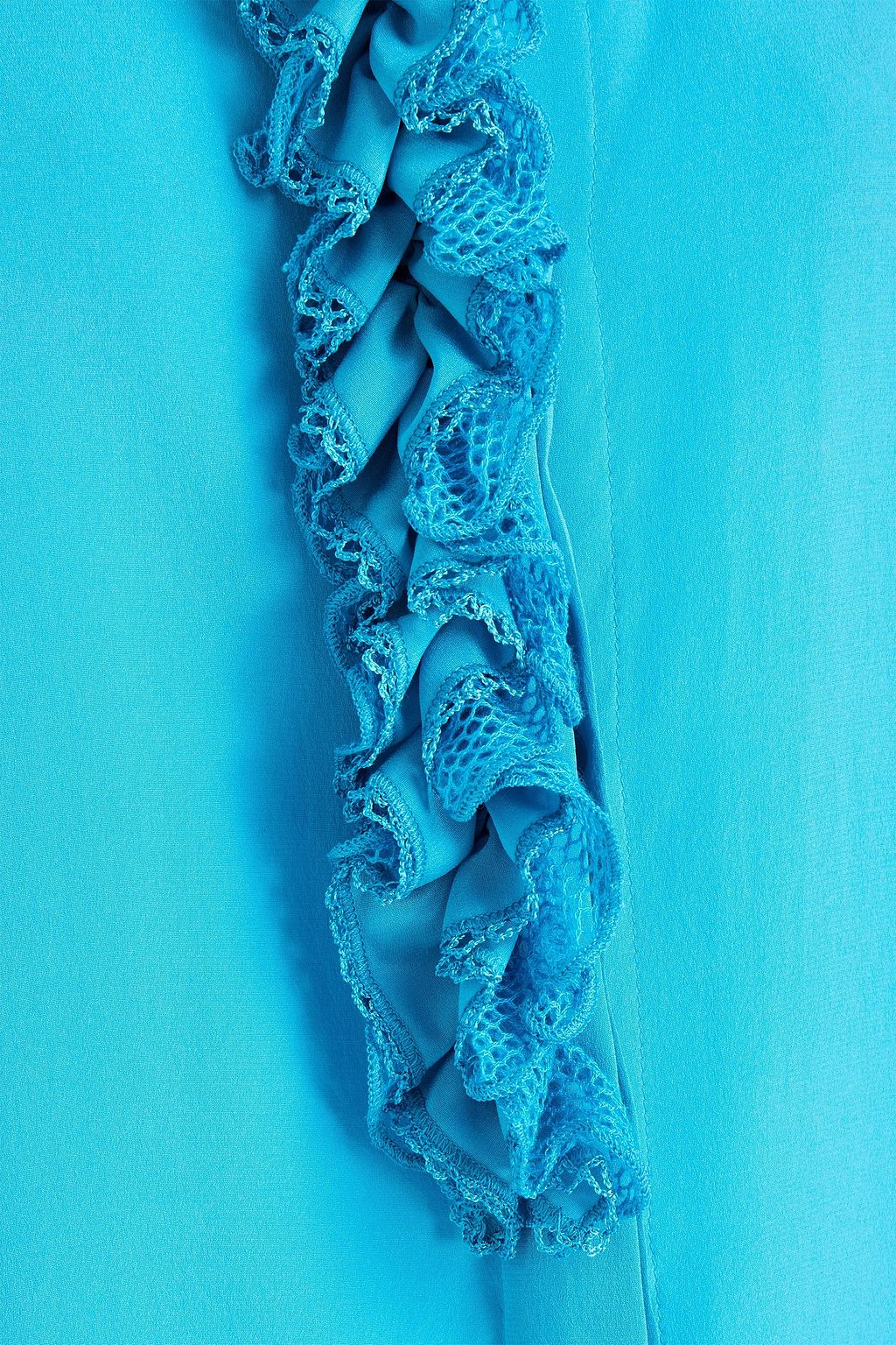 MISSONI Ruffled stretch-silk crepe shirt