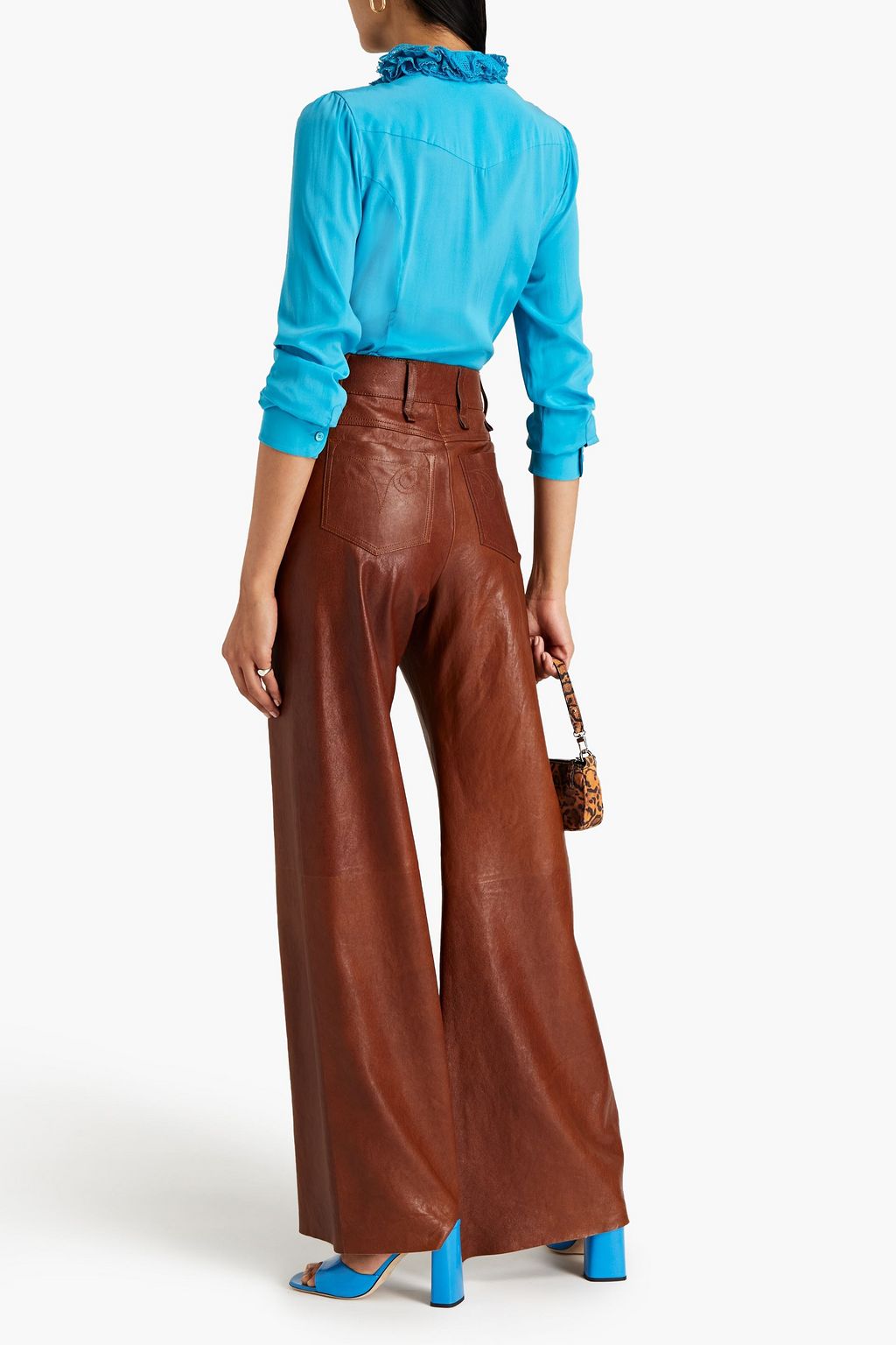 MISSONI Ruffled stretch-silk crepe shirt