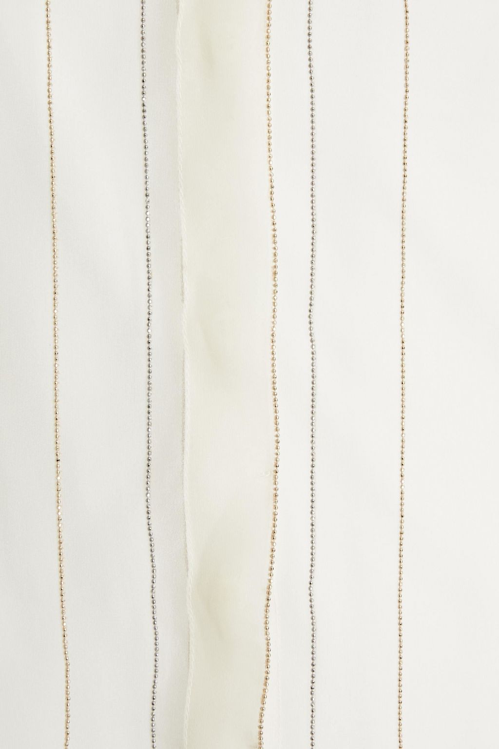 BRUNELLO CUCINELLI Bead-embellished striped silk-organza shirt