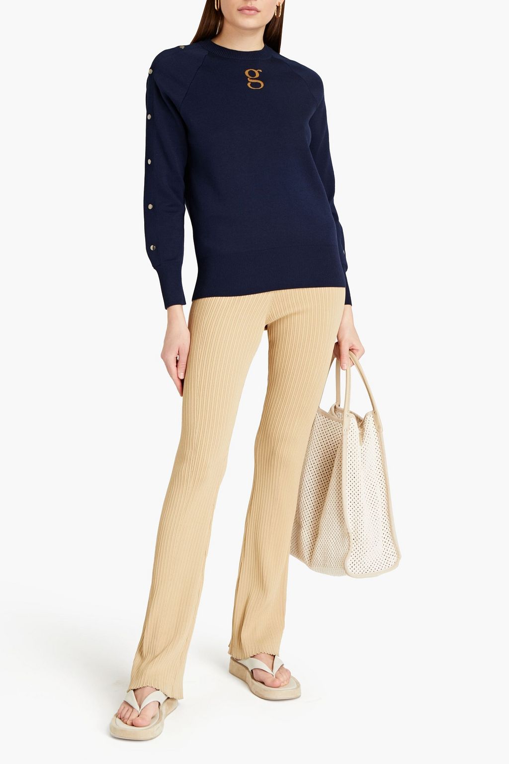 GENTRYPORTOFINO Intarsia silk and cotton-blend sweater