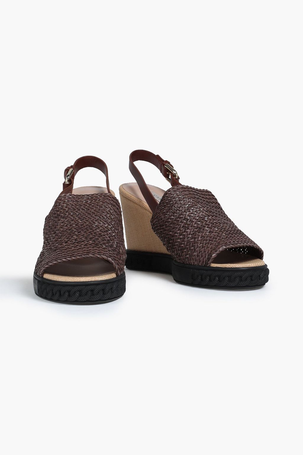 CASADEI 編み上げレザー ウェッジサンダル