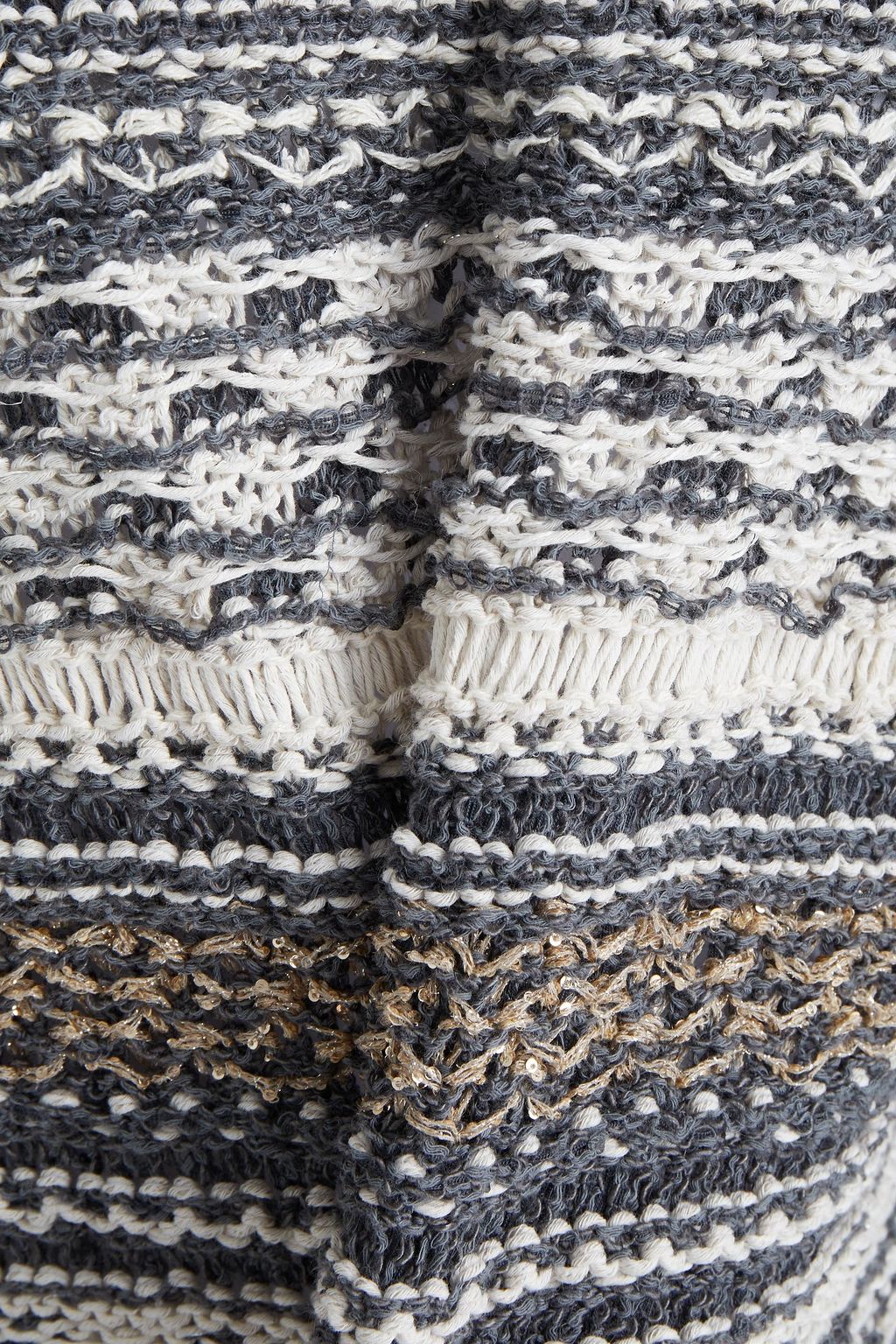 GENTRYPORTOFINO Metallic crochet-knit sweater