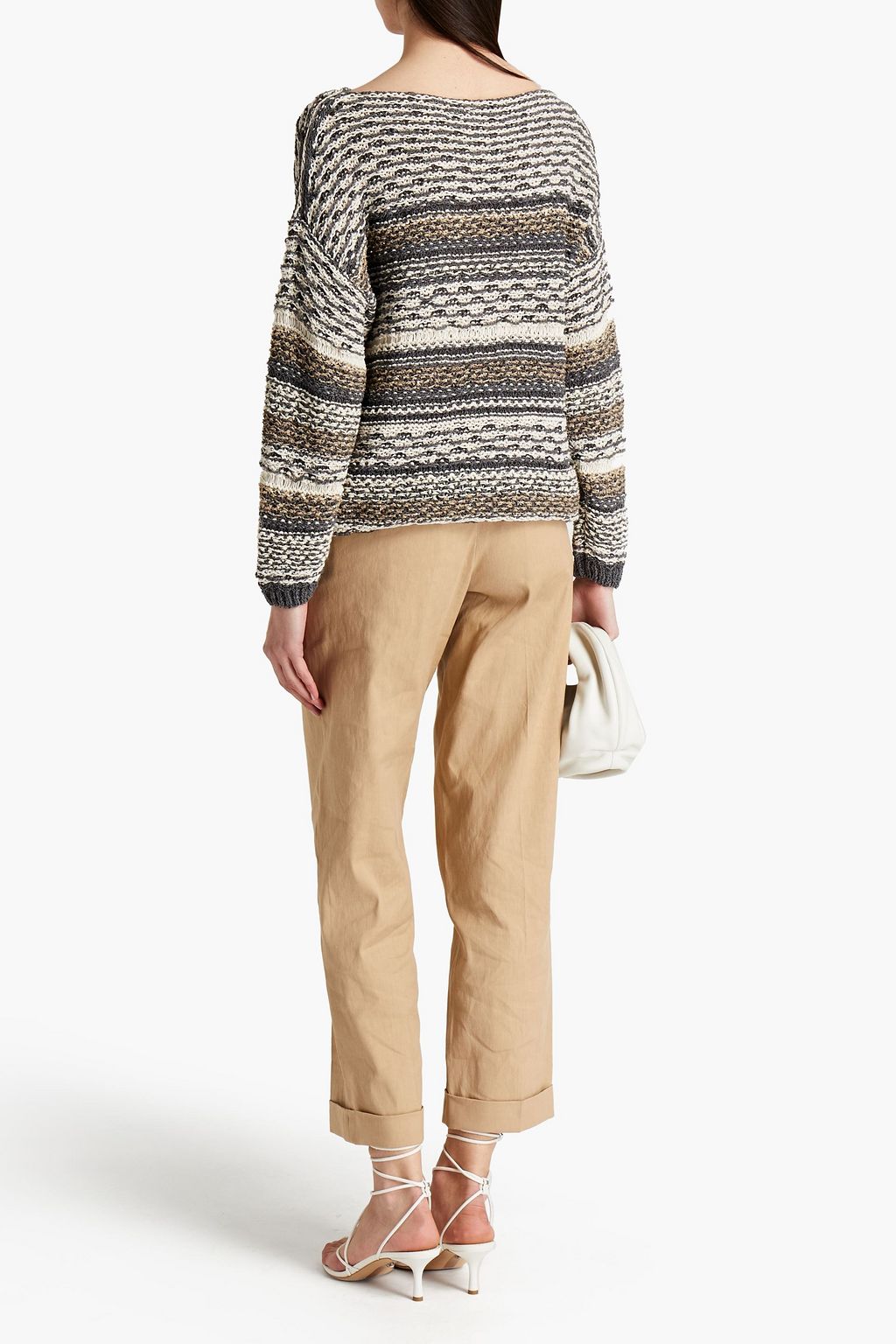 GENTRYPORTOFINO Metallic crochet-knit sweater