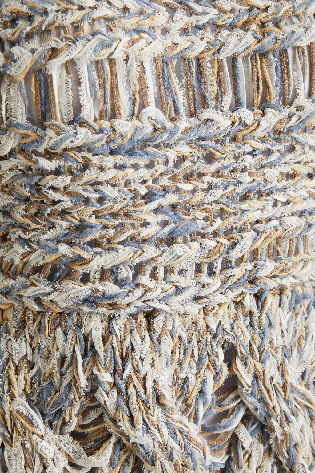 GENTRYPORTOFINO Metallic open-knit sweater