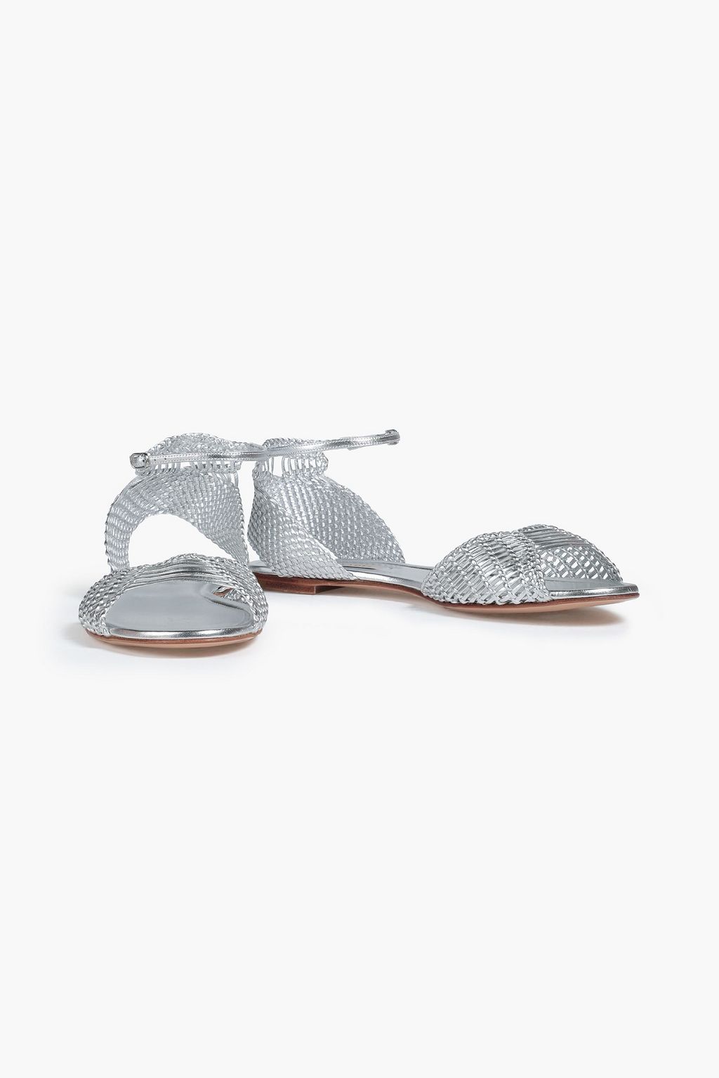 CASADEI Metallic braided leather sandals