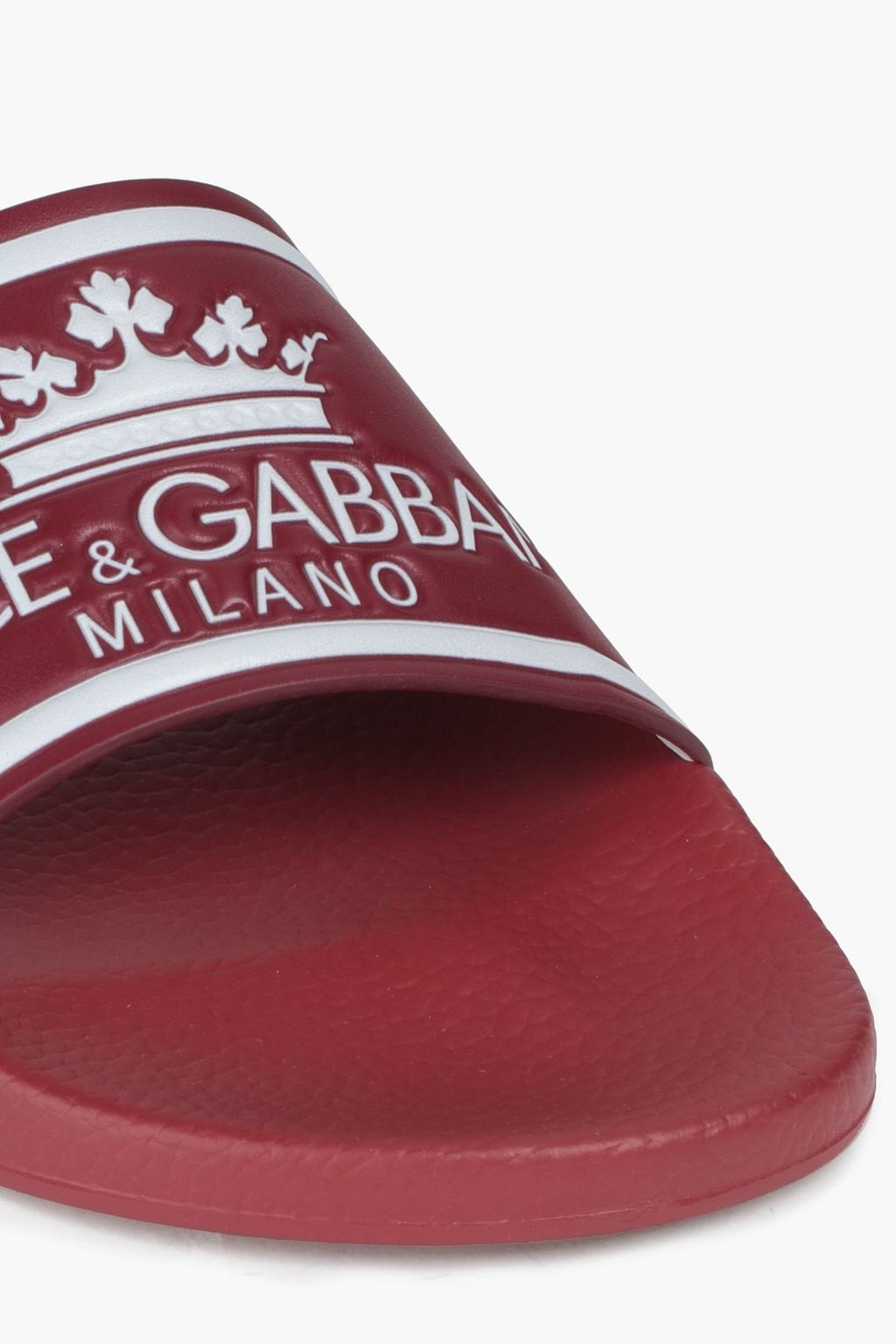 DOLCE&GABBANA Embossed printed leather slides