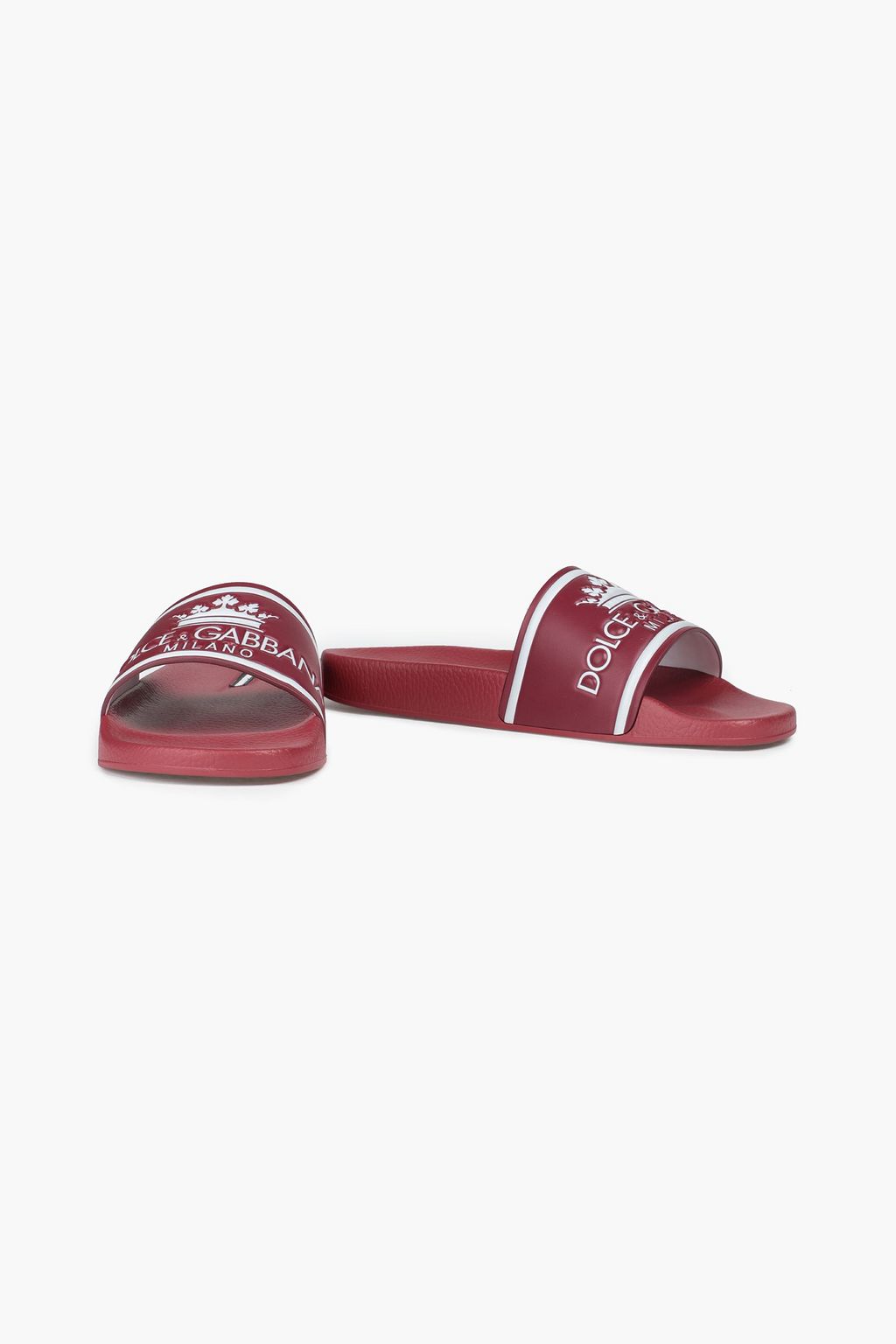 DOLCE&GABBANA Embossed printed leather slides