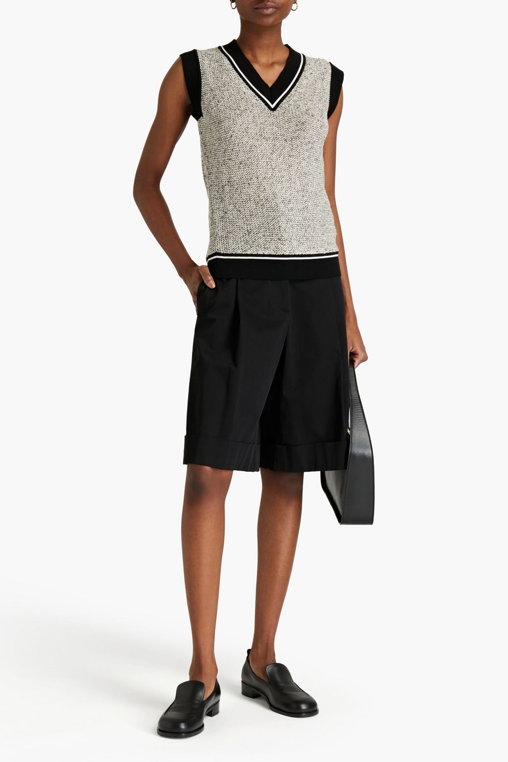 GENTRYPORTOFINO Mélange linen and cotton-blend vest