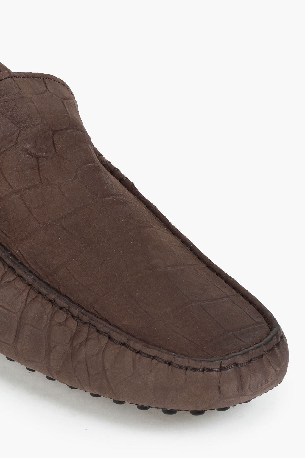 TOD'S Croc-effect leather driving shoes