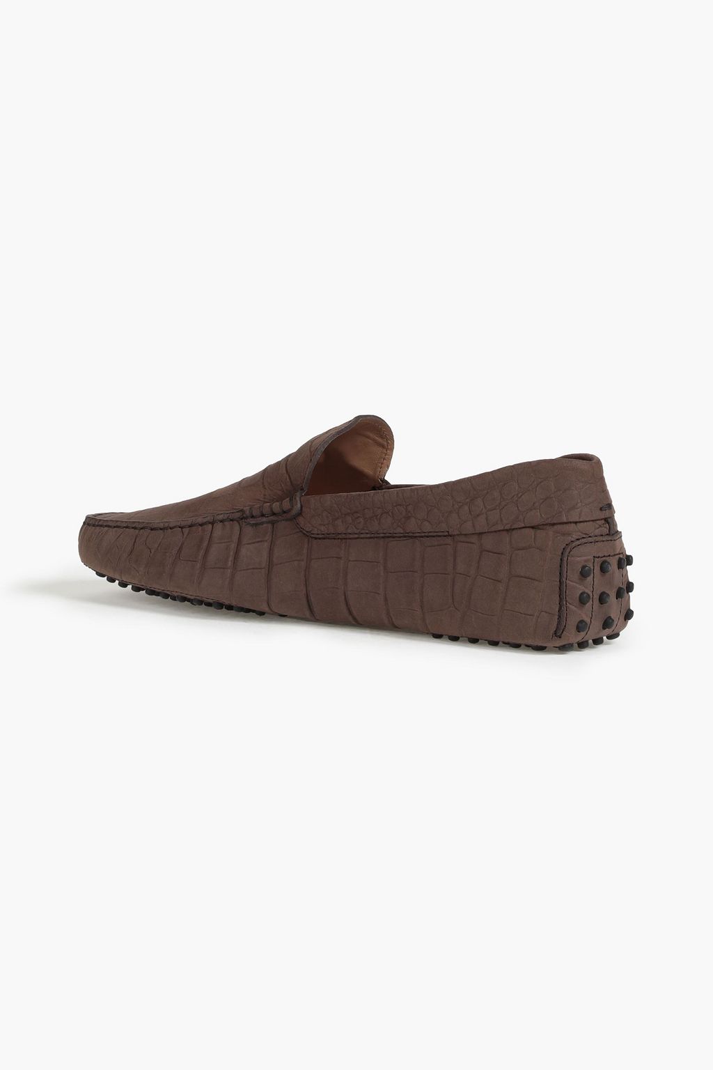 TOD'S Croc-effect leather driving shoes