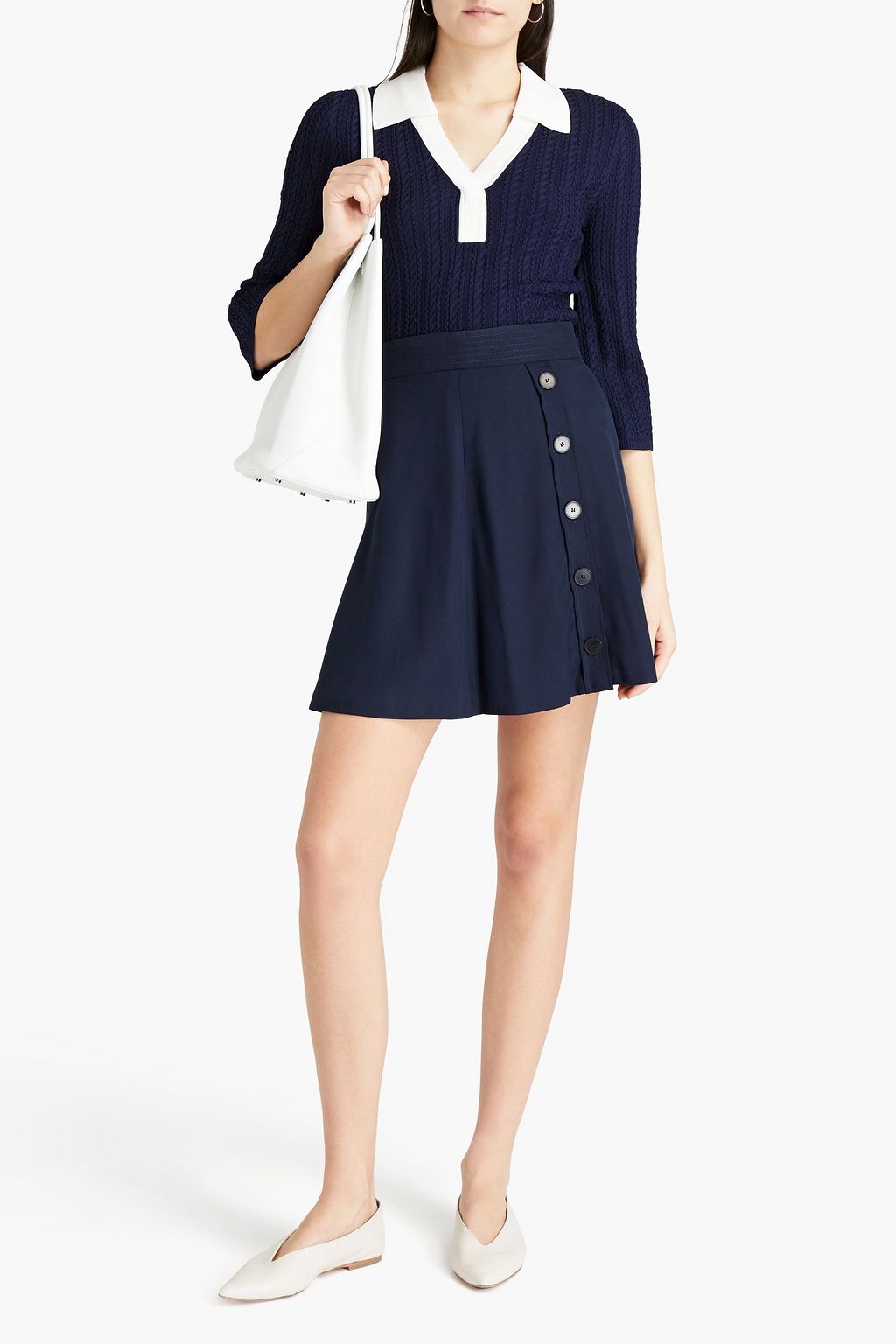 CLAUDIE PIERLOT Lyocell-piqué mini skirt