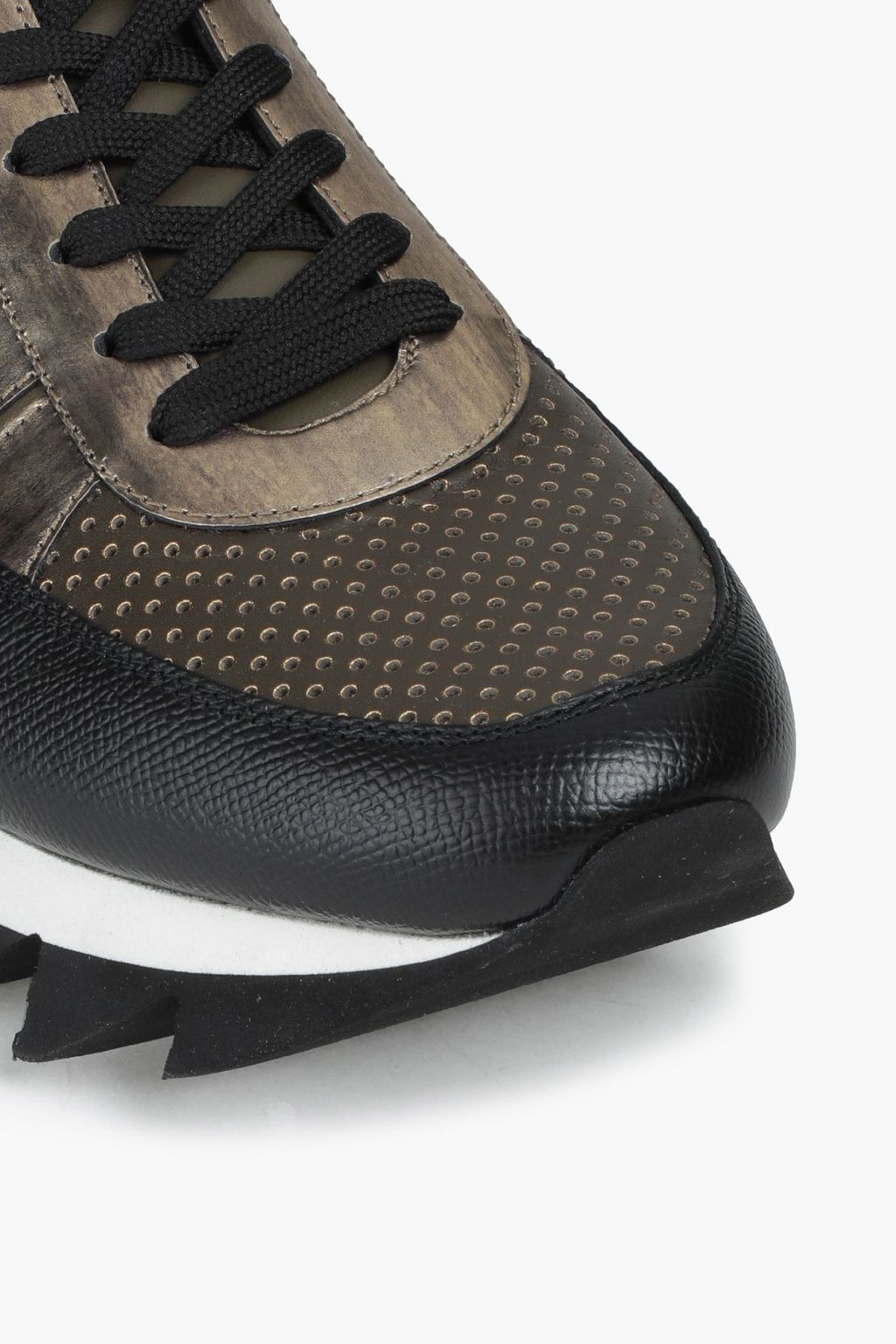 DOLCE&GABBANA Perforated metallic leather sneakers
