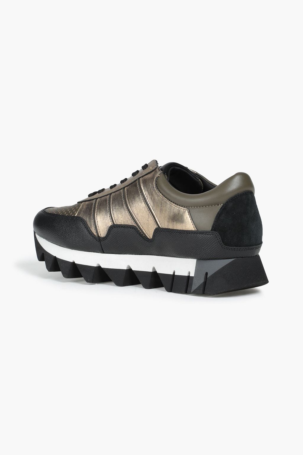 DOLCE&GABBANA Perforated metallic leather sneakers