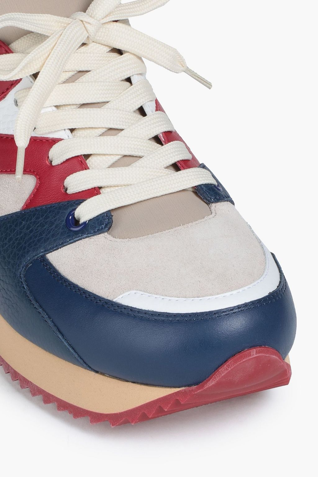 DOLCE & GABBANA Color-block pebbled-leather, suede and neoprene sneakers