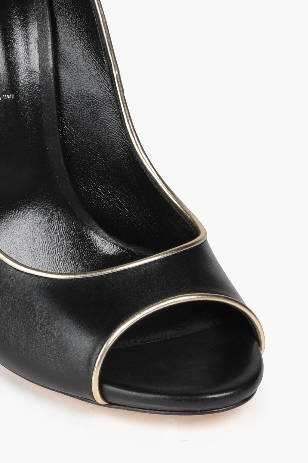CASADEI Metallic-trimmed leather pumps