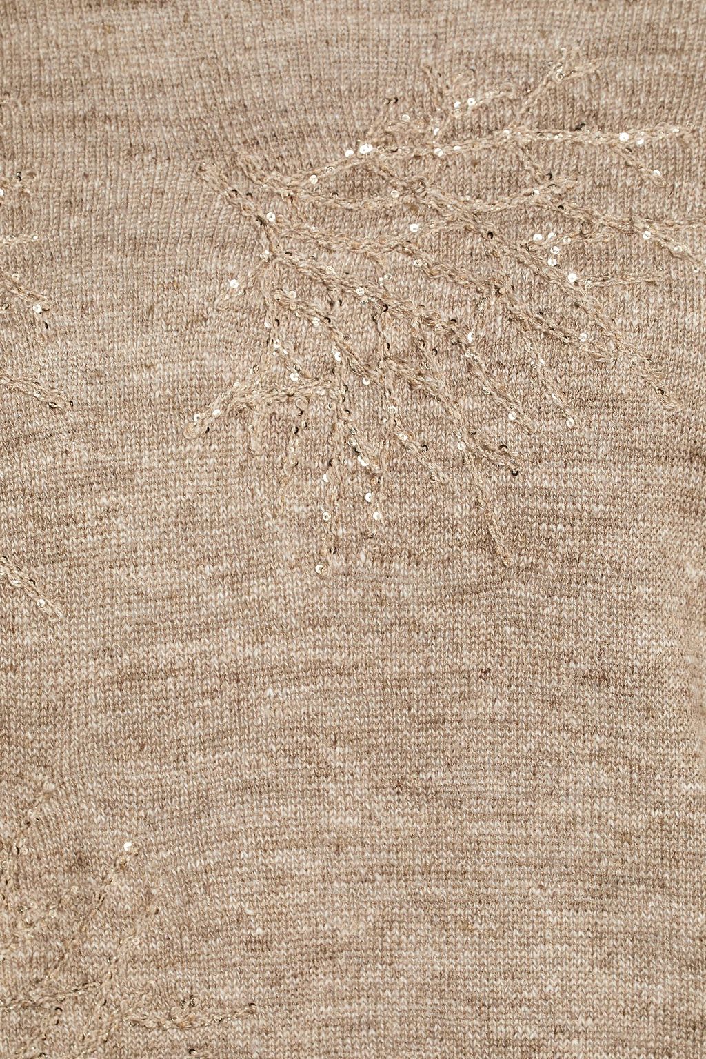 GENTRYPORTOFINO Embellished mélange linen and silk-blend sweater