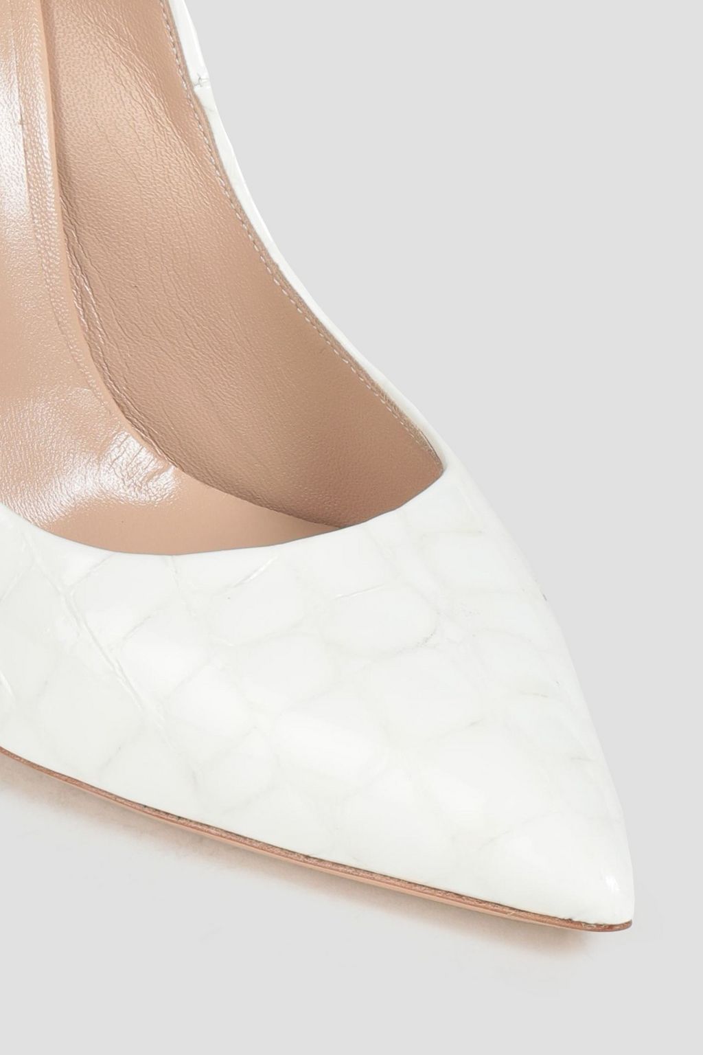 CASADEI Glossed croc-effect leather pumps