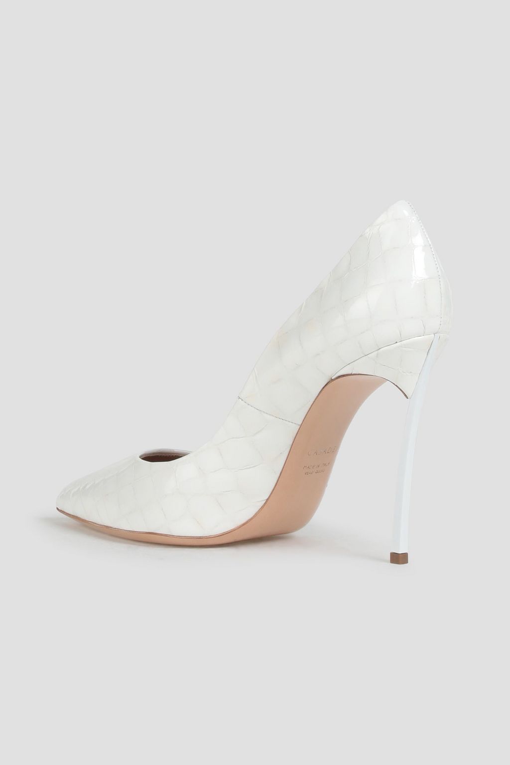 CASADEI Glossed croc-effect leather pumps