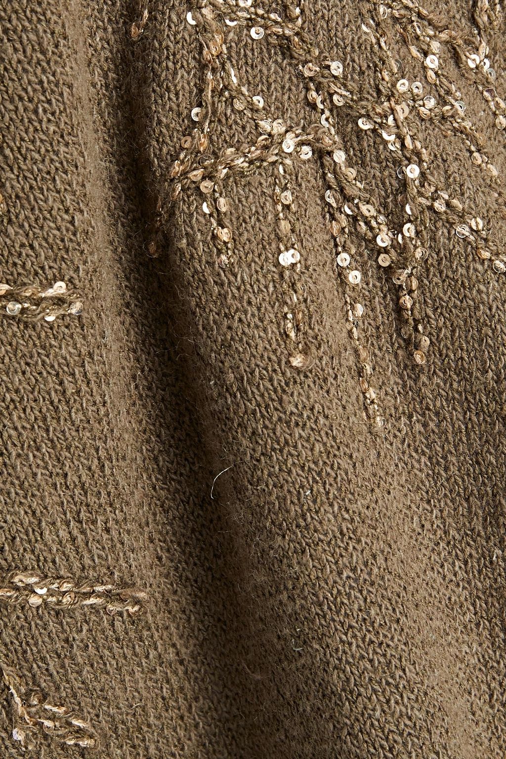 GENTRYPORTOFINO Embellished mélange linen and silk-blend sweater