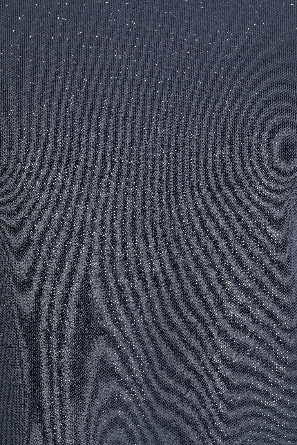 GENTRYPORTOFINO Draped metallic stretch-knit top
