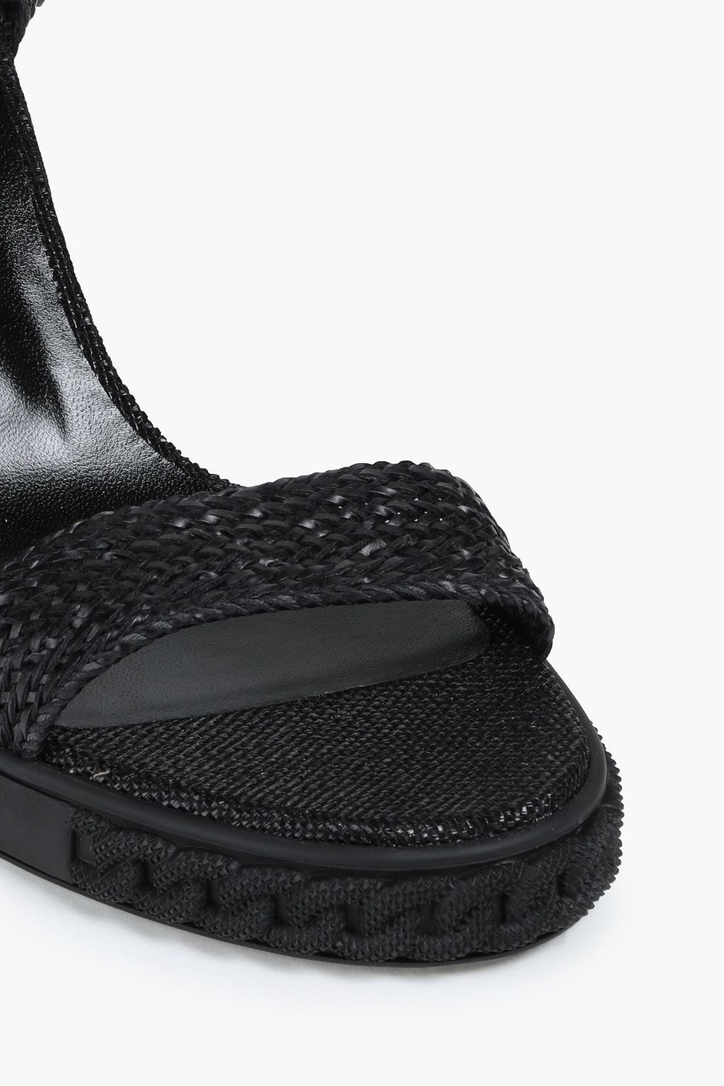 CASADEI Smooth and braided leather wedge sandals