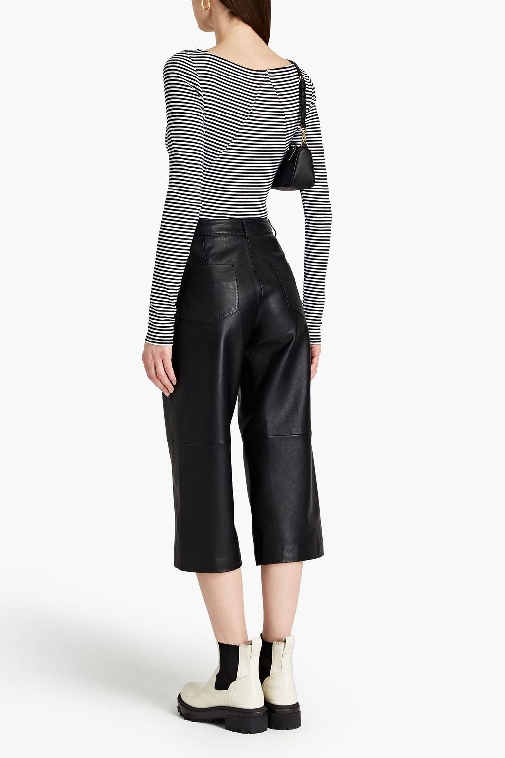 RAG & BONE Ribbed striped Pima organic cotton blend top