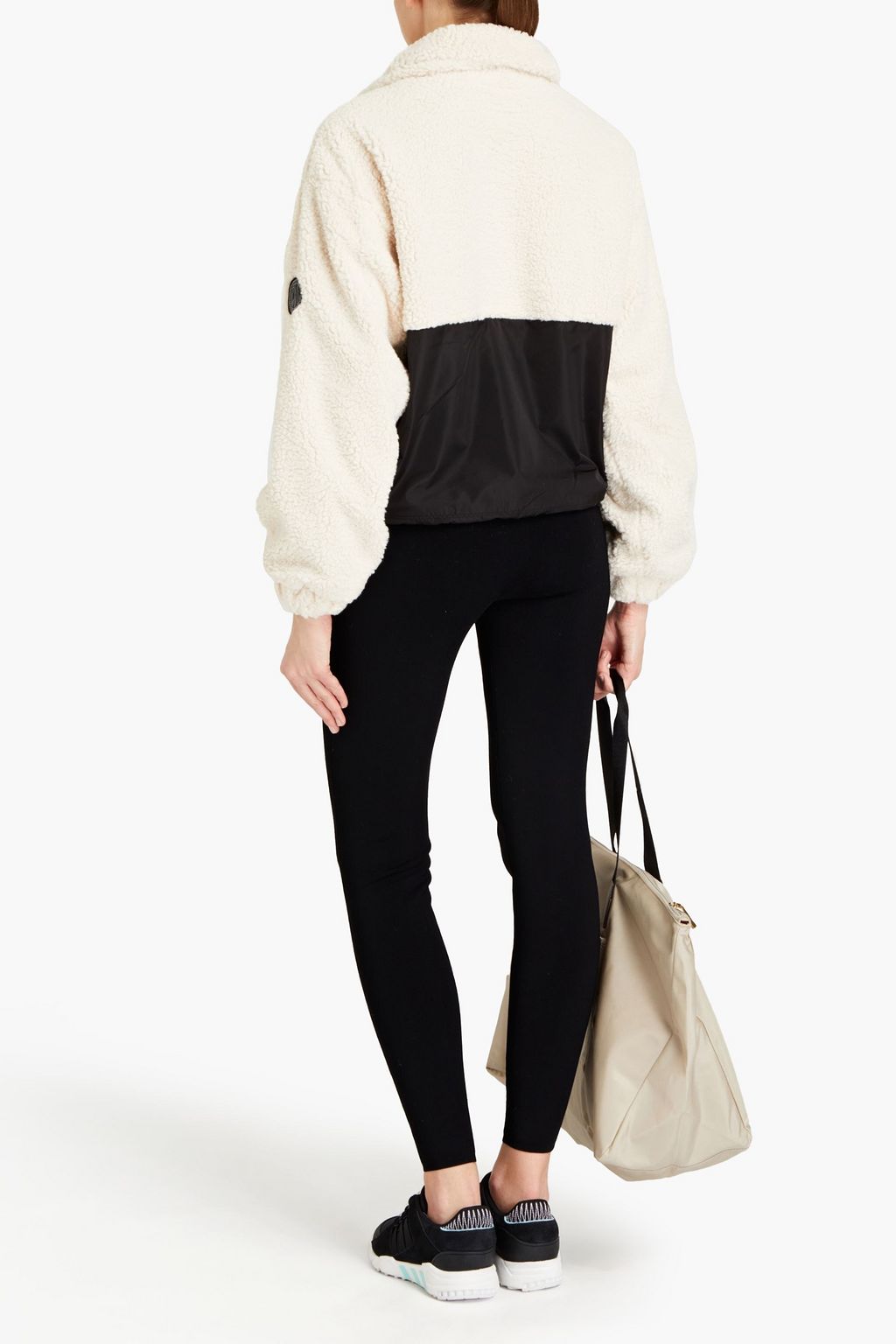 DKNY Shell-paneled two-tone faux shearling jacket