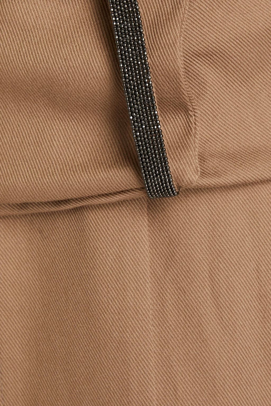 BRUNELLO CUCINELLI Belted cotton-blend twill midi wrap dress