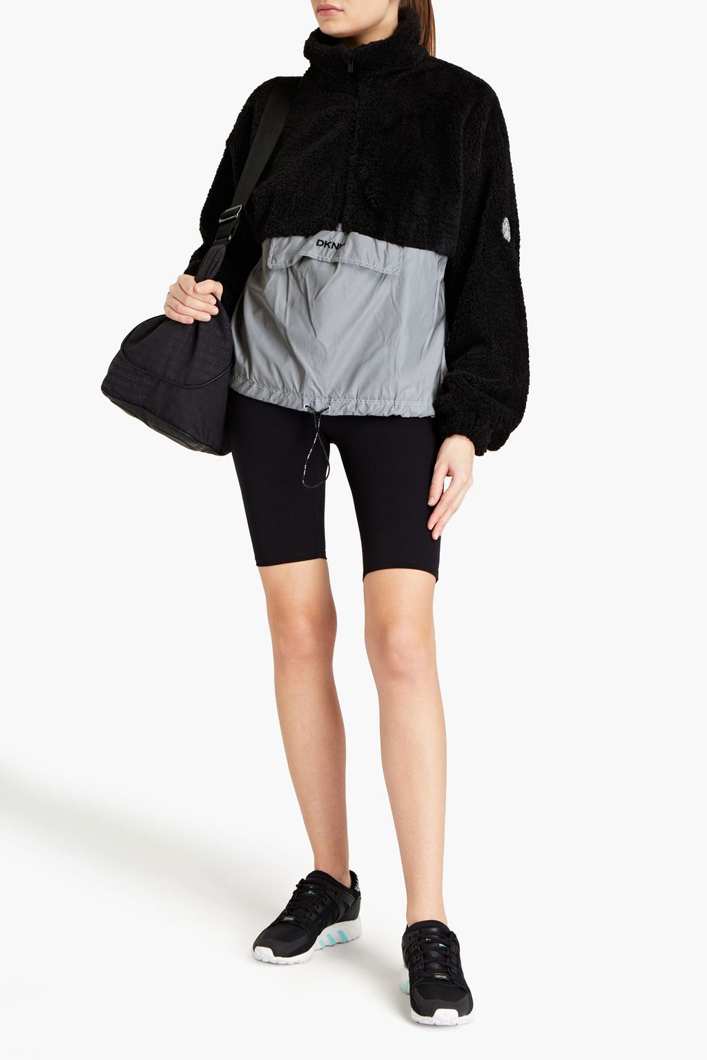 DKNY Shell-paneled faux shearling jacket