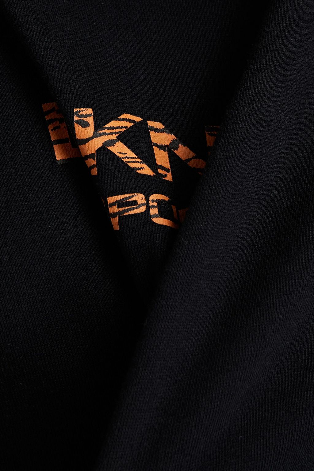 DKNY Printed cotton-blend fleece hoodie